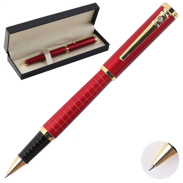 Ручка роллер FIORENZO, красный корп., черная, 203551/1/F футляр