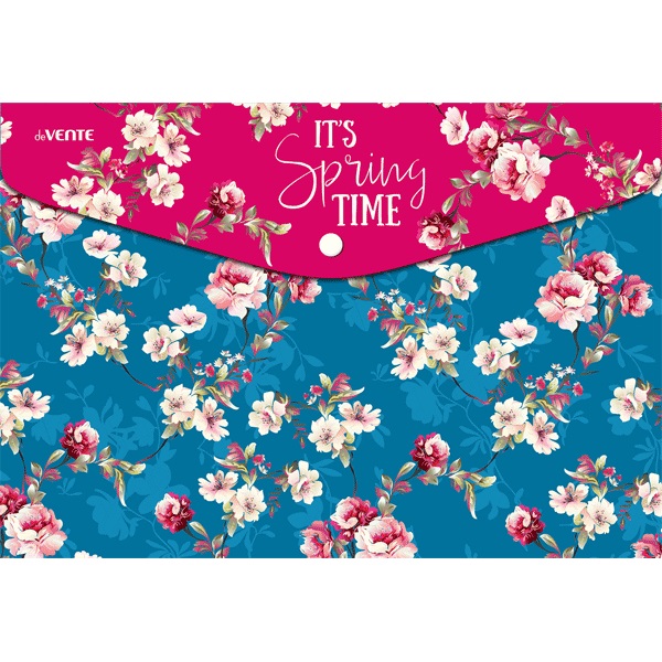 Пaпка-конверт на кнопке А4 (33*24см) 150 мкм deVENTE. Spring time 3071849/3071867