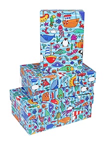 Набор подарочных коробок Морской мир, 3шт ПП-3605