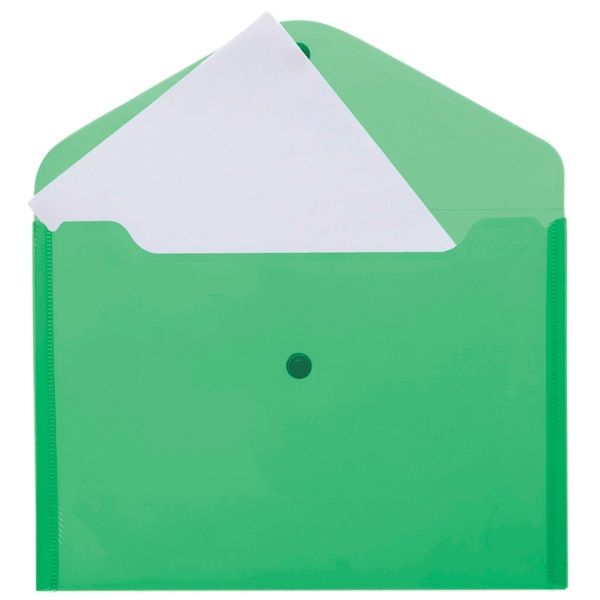 Пaпка-конверт на кнопке А4 (33*24см) 180 мкм deVENTE непрозрачная зеленая 3071412 ВЫВОД