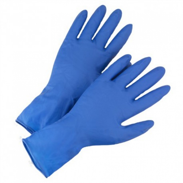 Перчатки латексные, S синие DERMAGRIP 0,38 мм