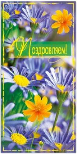 Открытка Евро Поздравляем, фольга, конгрев, 31330