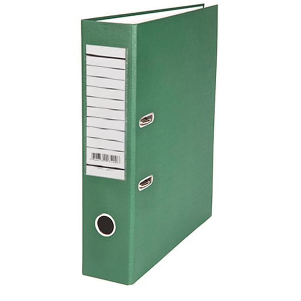 Пaпка-регистратор А4, 70 мм, Hatber бумвинил, с карманом, зеленая 70ПР4_00007