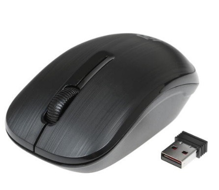 Мышь Oklick 525MW черный, оптическая (1000dpi) беспроводная USB (2but)