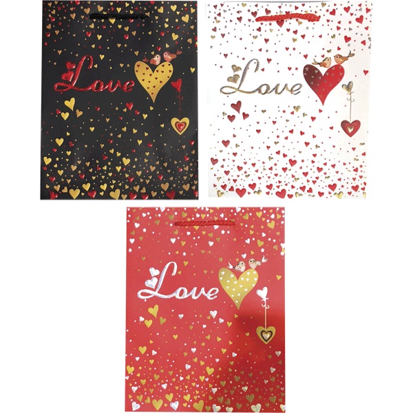 Пакет подар. бумага deVENTE. With Love 18*23*8 см, 9041927 конгрев, фольга, ассорти 