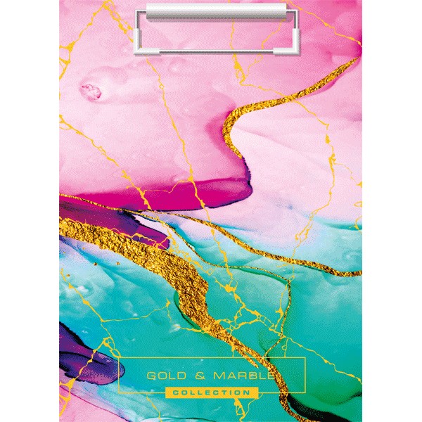 Доска-планшет А4 deVENTE Marble Pink с прижимом, лам. картон 2мм 3034908