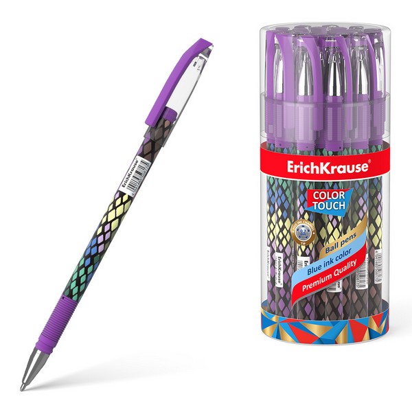 Ручка шариковая ColorTouch Purple Python EK 50743 Soft Touch, синяя