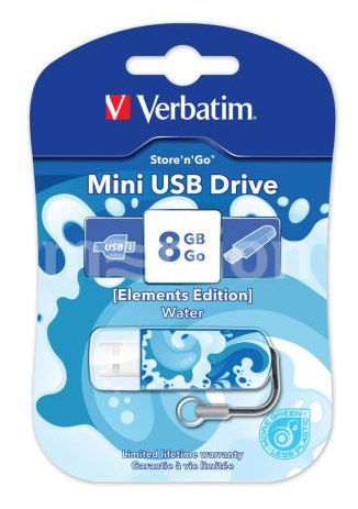 Флэш-драйв 8ГБ Verbatim Store n Go Mini Elements Water 98159 USB2.0 голубой