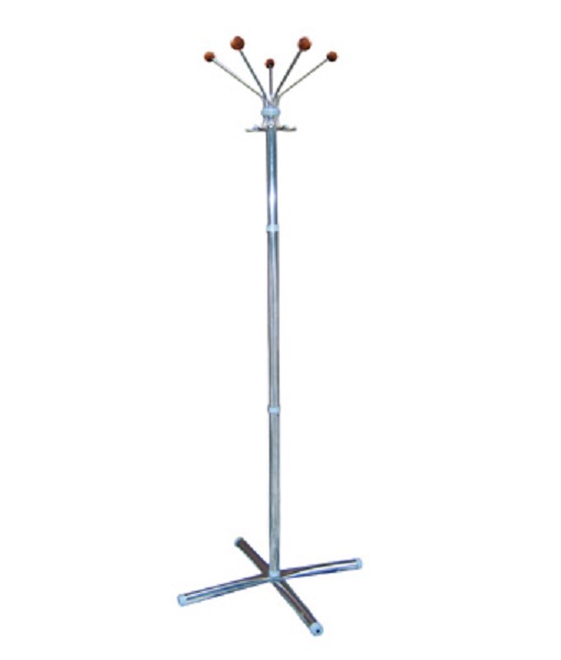 Вешалка-стойка Классикс-С 1,84 м, крестовина, 5 крючков, металл, серый/хром