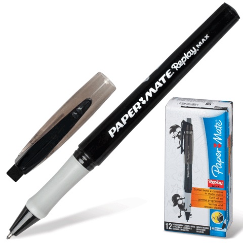 Ручка шариковая PM Replay MAX S0835200 пиши-стирай, черная