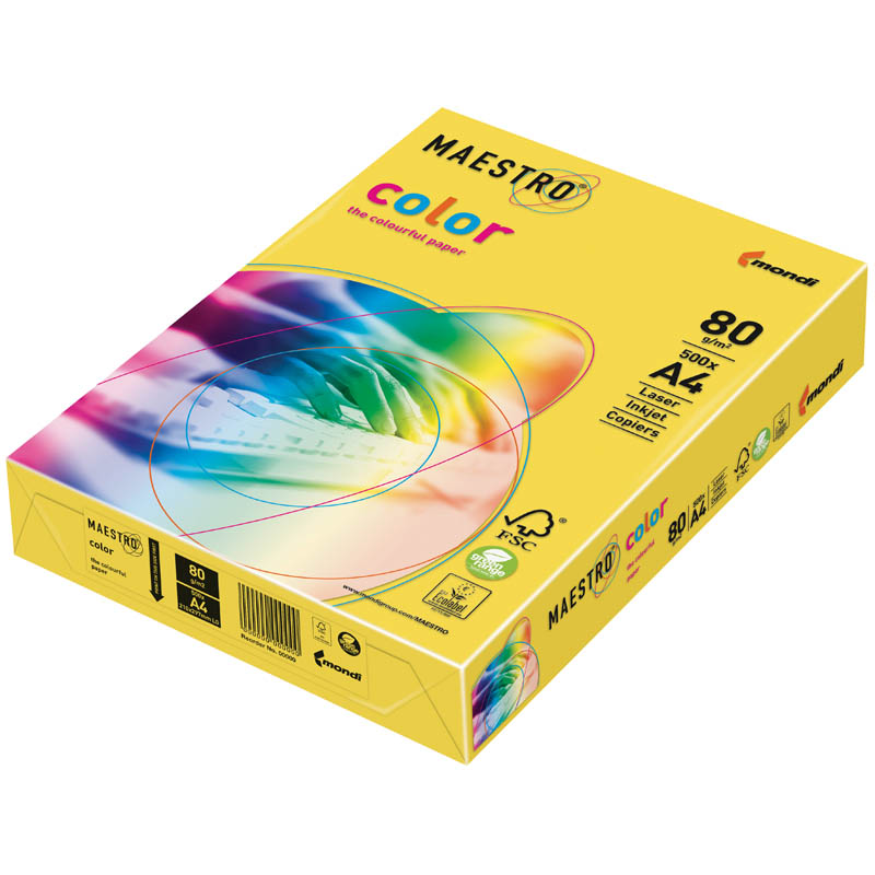 Бумага Maestro/IQ Pale А4 160гр YE23 желтый 250л