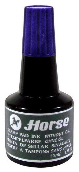 Штемпельная краска Horse фиолетовая 30мл. (водная основа)