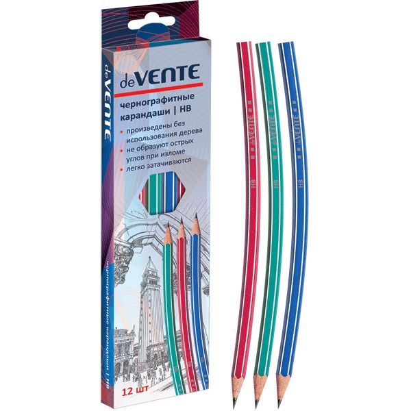 Карандаш гибкий deVENTE HB 5032317  пластиковый корп. ассорти