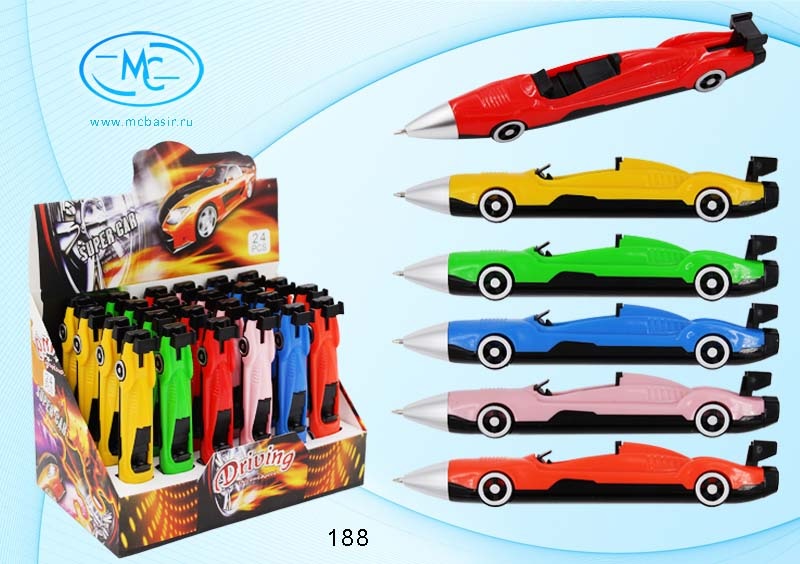 Ручка шариковая Extreme Speed 188  МАШИНЫ  цветной корп.  синяя 