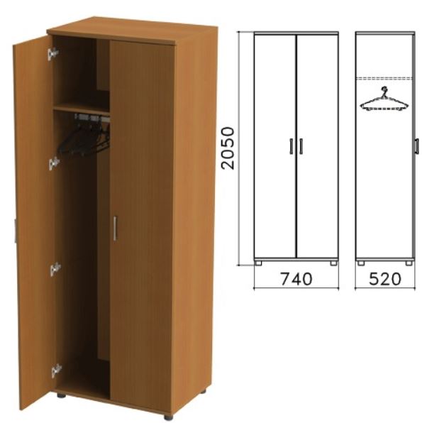 Шкаф для одежды Монолит 744*520*2046 мм, орех, ШМ50.3