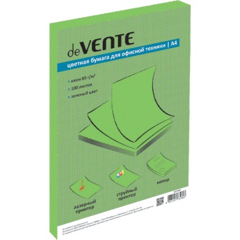 Бумага цветная А4 100л deVENTE неон зеленый 2072606