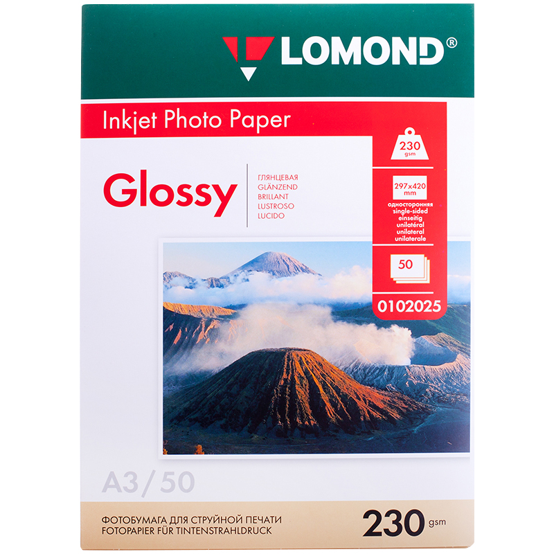 Фотобумага Lomond А3 230г.0102025, 50л глянцевая