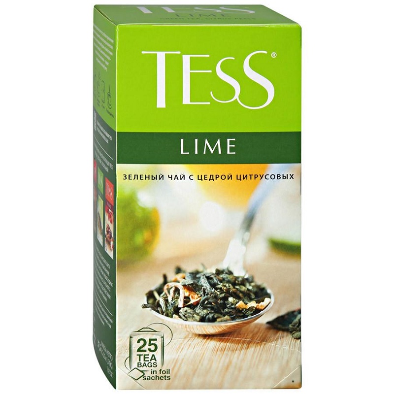 Чай Tess Лайм, зеленый, 25 пакетиков по 1.5г