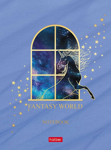Бизнес-блокнот А6 80л.кл. Хатбер -Fantasy world- мат.ламин. 3D фольга 80ББ6лофВ1_24681