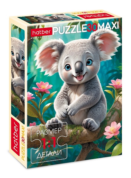 Пазлы 30 эл. Хатбер А4  -Маленькая коала- MAXI 30ПЗ4_32851