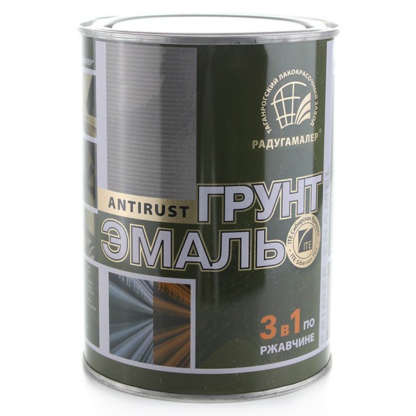Грунт-эмаль Радуга 3в1, черный 0,9 кг