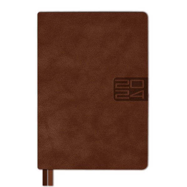 Ежедневник А-5 датир. 2024г. ESCALADA ТИВОЛИ ГЛОСС, кожзам, коричневый, 63751