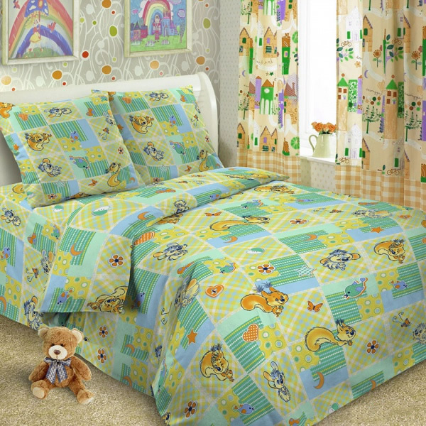 Постельное бельё для детских кроваток, бязь, 142 ГОСТ Дружба