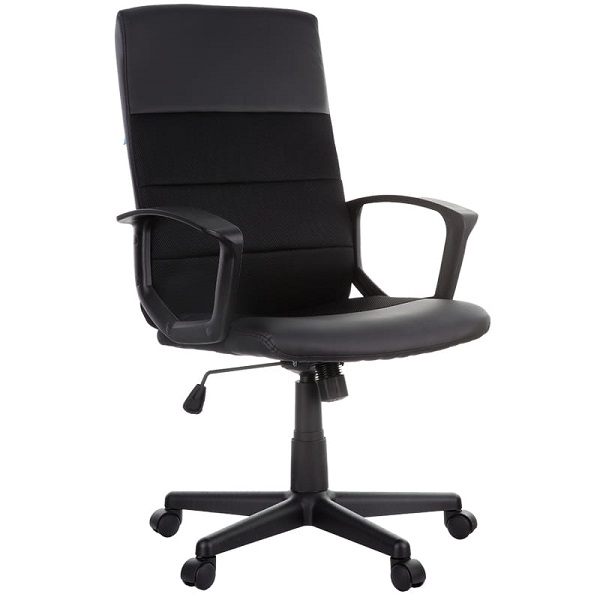 Кресло руководителя Helmi HL-E26 Segment, экокожа/ткань, пластик, черный 283859