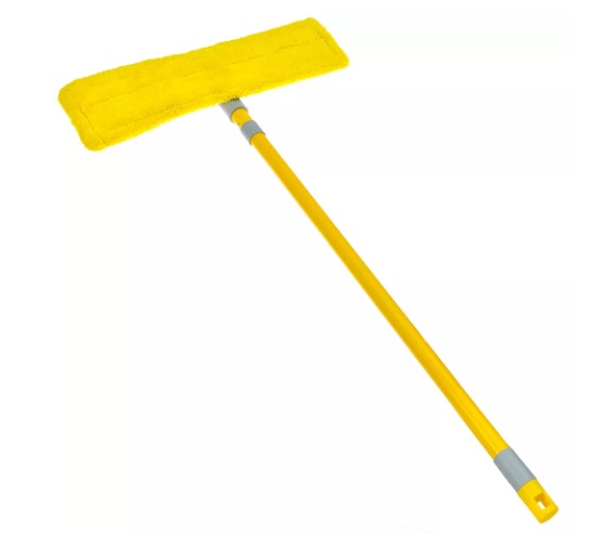 Швабра плоская, насадка из микрофибры 40*8см, телескоп.черенок 130см, VETTA