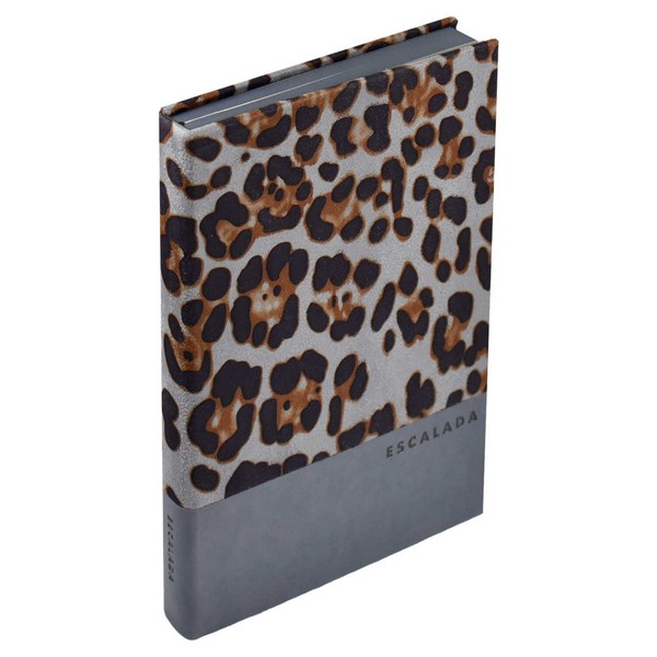 Ежедневник А-5 недатир. ESCALADA. ЛЕОПАРД, кожзам, цвет.срез, серый 64214