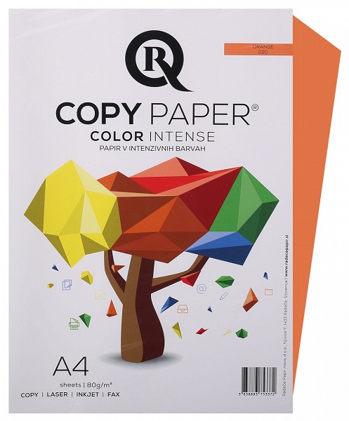 Бумага Rcopy А4 80гр интенсив апельсин (оранжевый) 50л