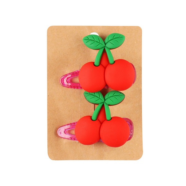 Зажим для волос КОКОС Вишня 2шт, 6см 216311