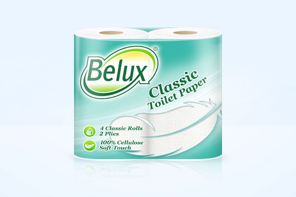 Туалетная бумага 4 рул. 2-х слойная Belux Classic белая  