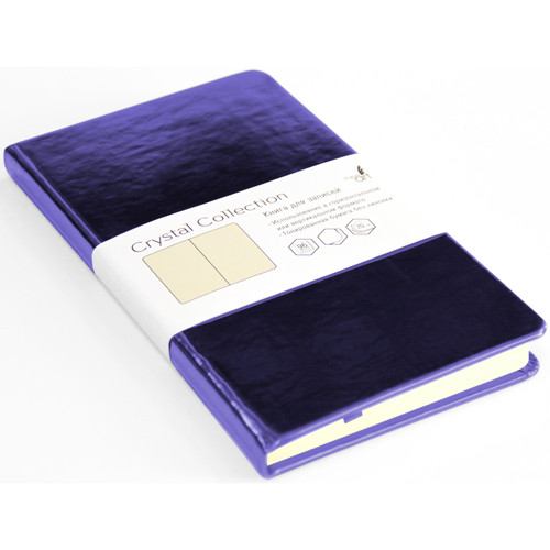 Записная книжка 100х181 96л Канц-Эксмо Crystal Collection. Космический синий кожзам, КЗКК962605