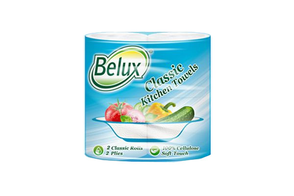 Полотенца бумажные 2 рул. 2-х слойные Belux Classic, белые