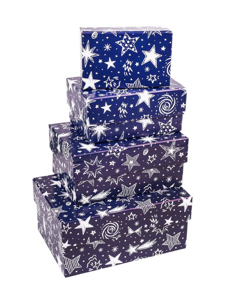 Набор подарочных коробок Звезды 4шт ПП-3596