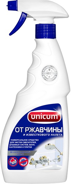 Средство чистящее для сантехники 500мл UNICUM от ржавчины и известкового налета, курок