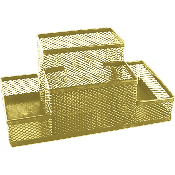 Подставка для пишущих принадлежностей deVENTE. My Gold 3 секции, металл ,золотистая 4104978