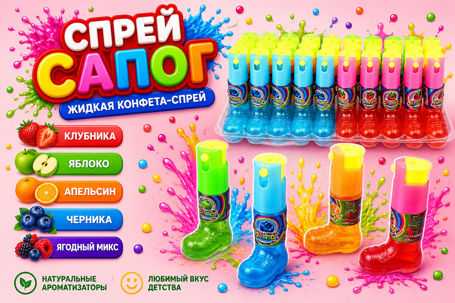 Конфета жидкая САПОГ 18мл ассорти