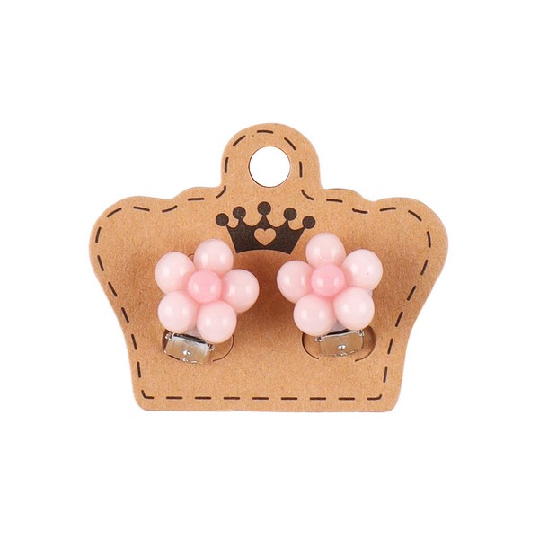 Серьги клипсы КОКОС Flower 1,7см, розовый 216367
