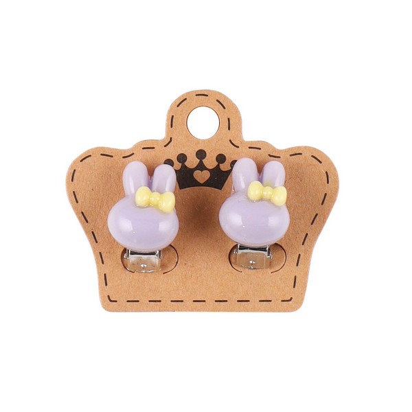 Серьги клипсы КОКОС Зайка 1,7см, фиолетовый 216370