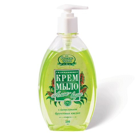 Крем-мыло жидкое 300мл Русские Травы Алоэ-Вера  с дозатором