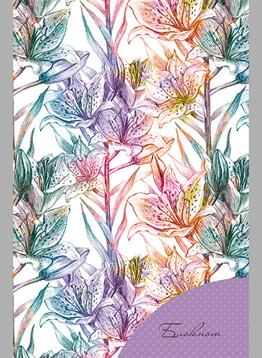 Блокнот А6 на скрепке, 32 л.кл. Цветы С0100-277