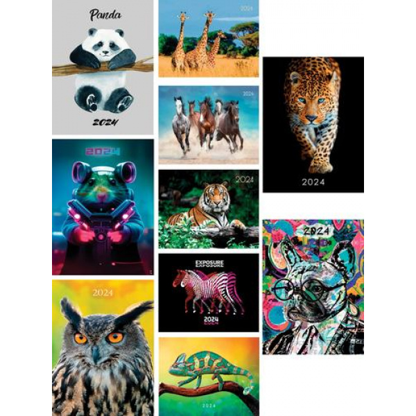 Календарь карманный на 2024г ЗВЕРИ. МИКС, ассорти КК-6822