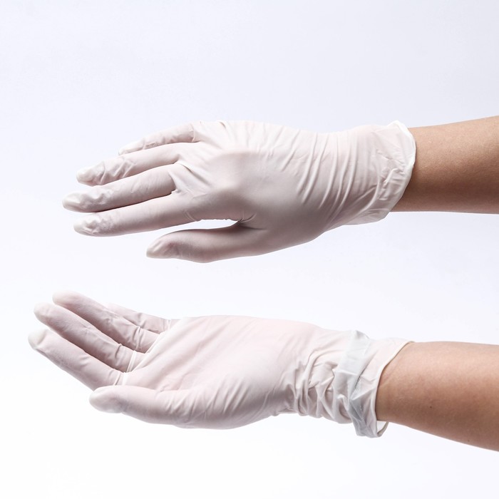 Перчатки медицинские Benovy, латексные, неопудренные, размер L, 50 пар, прозрачные