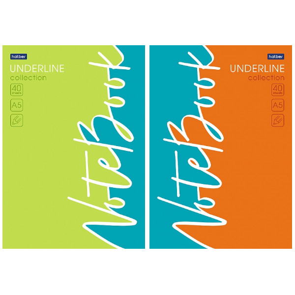 Блокнот А5 на клею, кл. 40 л. Хатбер -Underline- глян.ламин. 40Б5лA1к