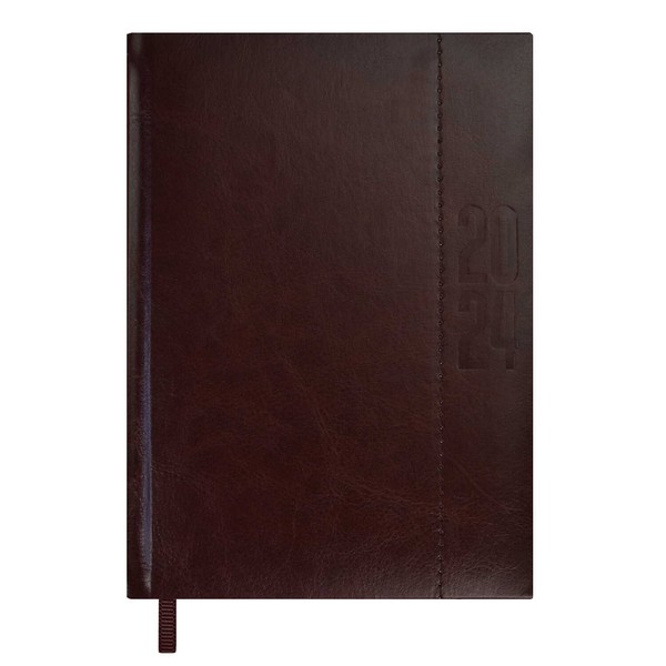Ежедневник А-6+ датир. 2024г. ESCALADA САРИФ-ЭКОНОМ, кожзам, коричневый, 63793