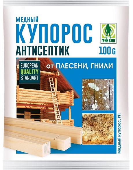 Медный купорос, средство антисептическое от плесени и гнили 100гр