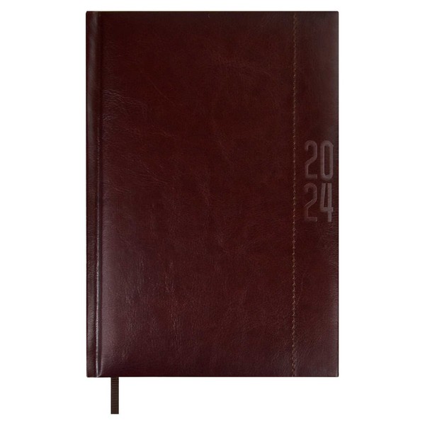 Ежедневник А-5 датир. 2024г. ESCALADA САРИФ-ЭКОНОМ, кожзам, коричневый, 63743