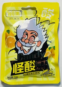Конфеты кислые Sour Acid Candy, 25гр Лимон  